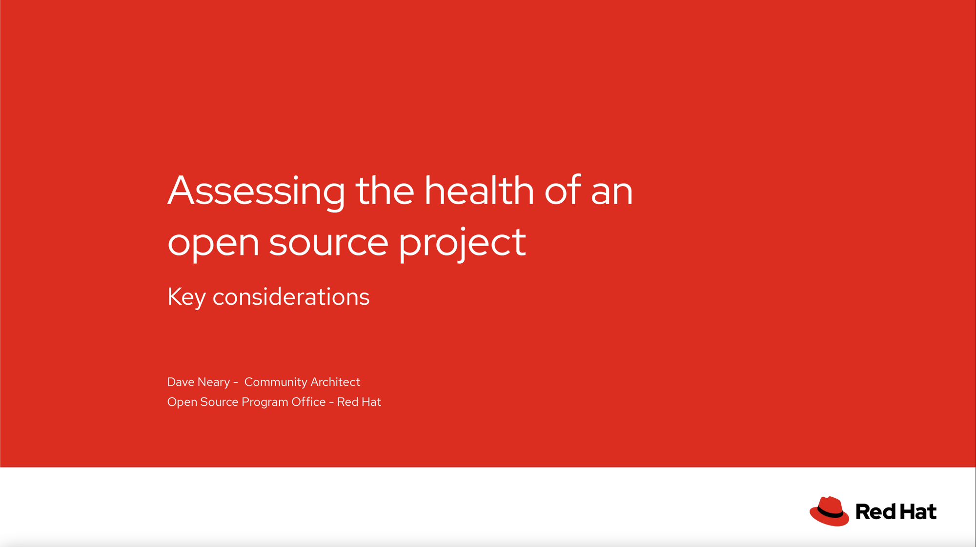 Assessing the health of an open source project
