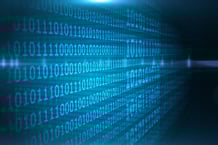 Shiny blue binary code on black background.jpeg
