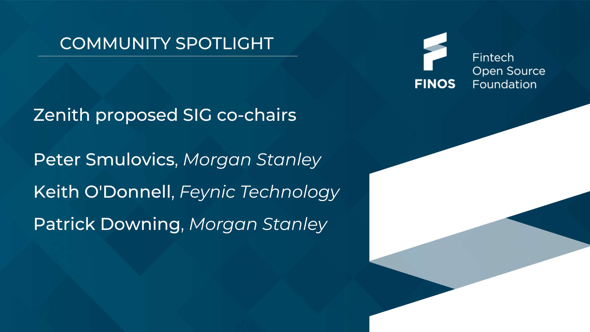 Community Spotlight: Zenith proposed SIG co-chairs - April 2023