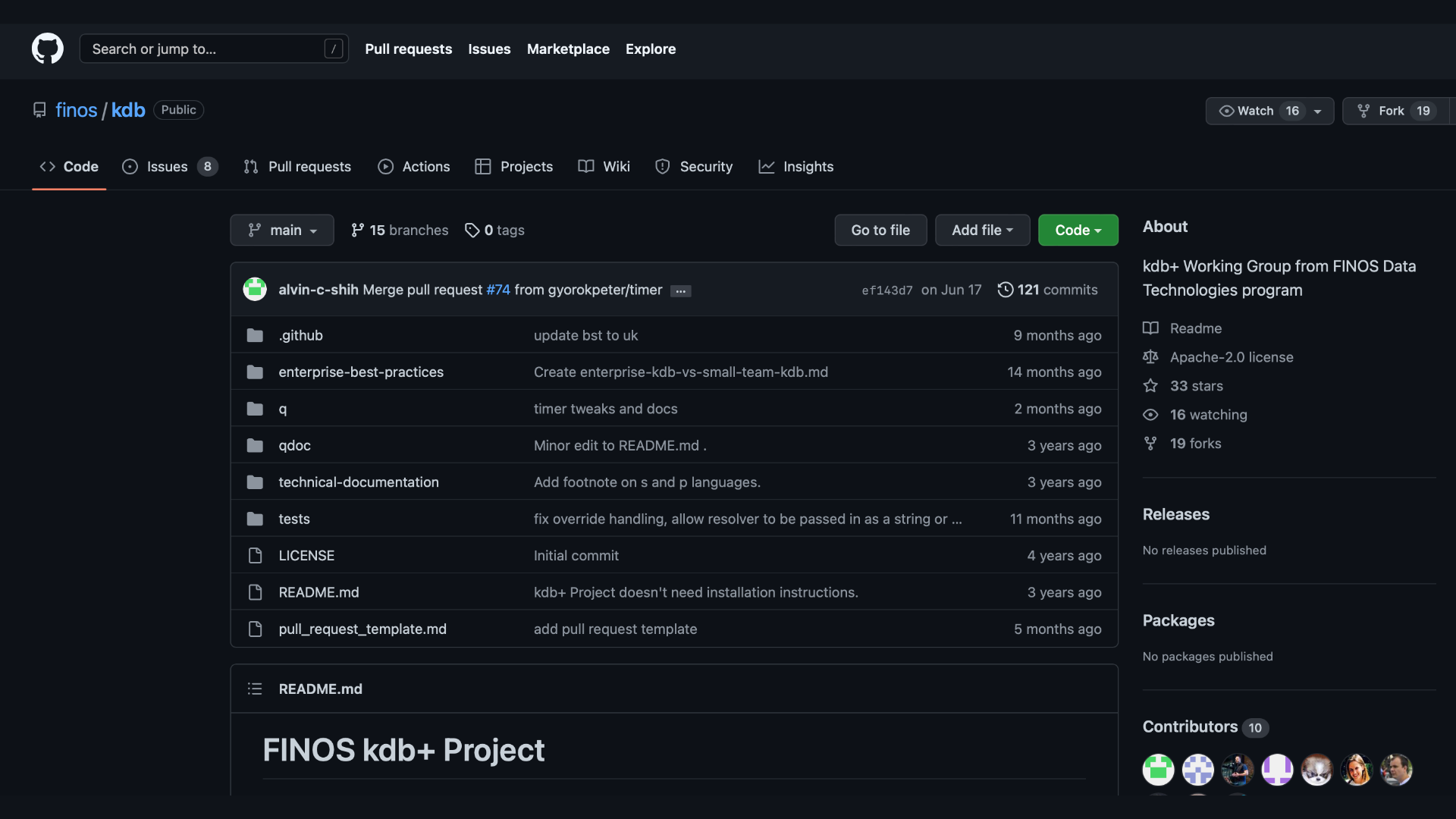 kdb+ GiHub Homepage