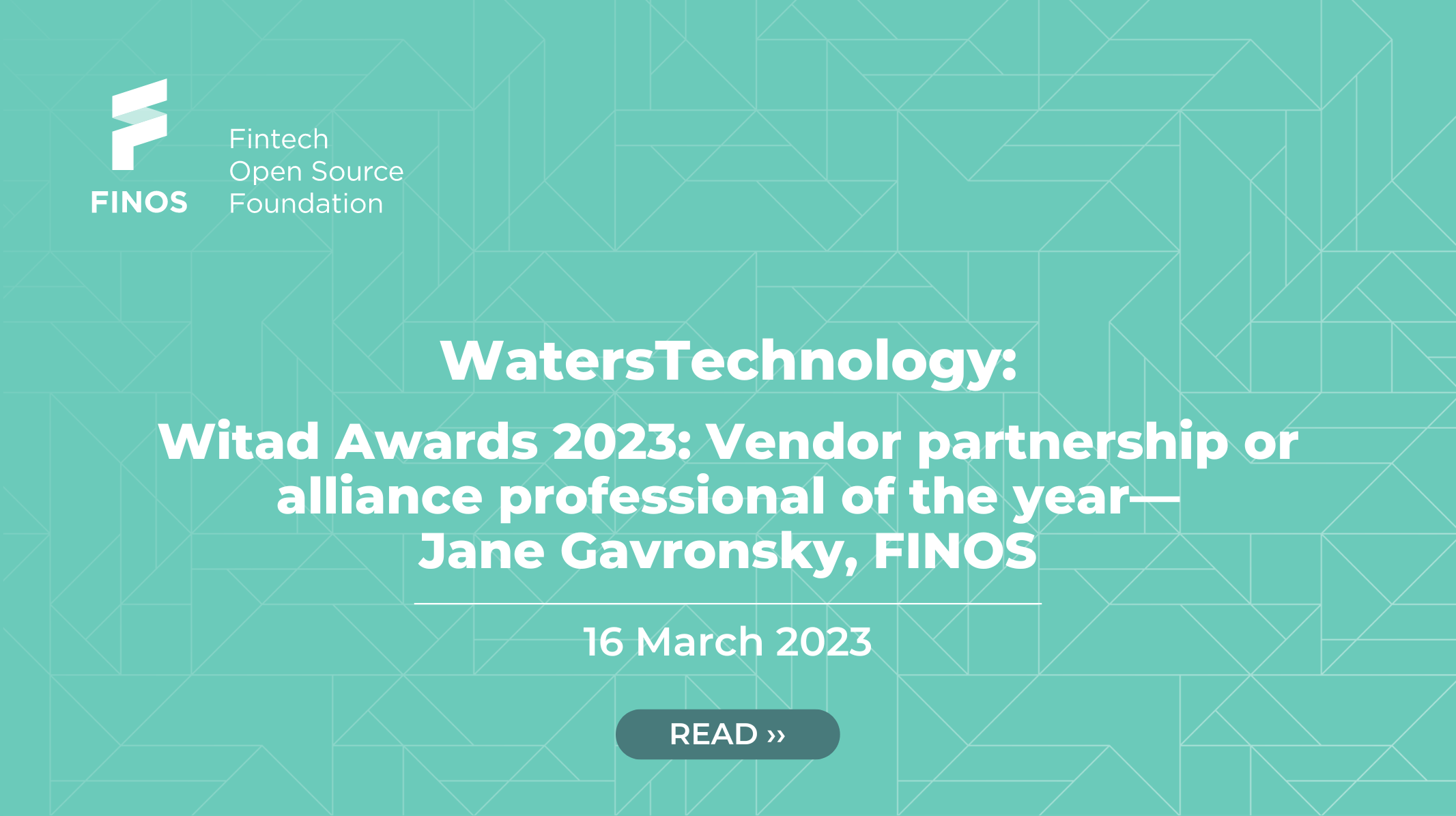 Waters Technology: Witad Awards 2023: Vendor partnership or alliance professional of the year—Jane Gavronsky, FINOS
