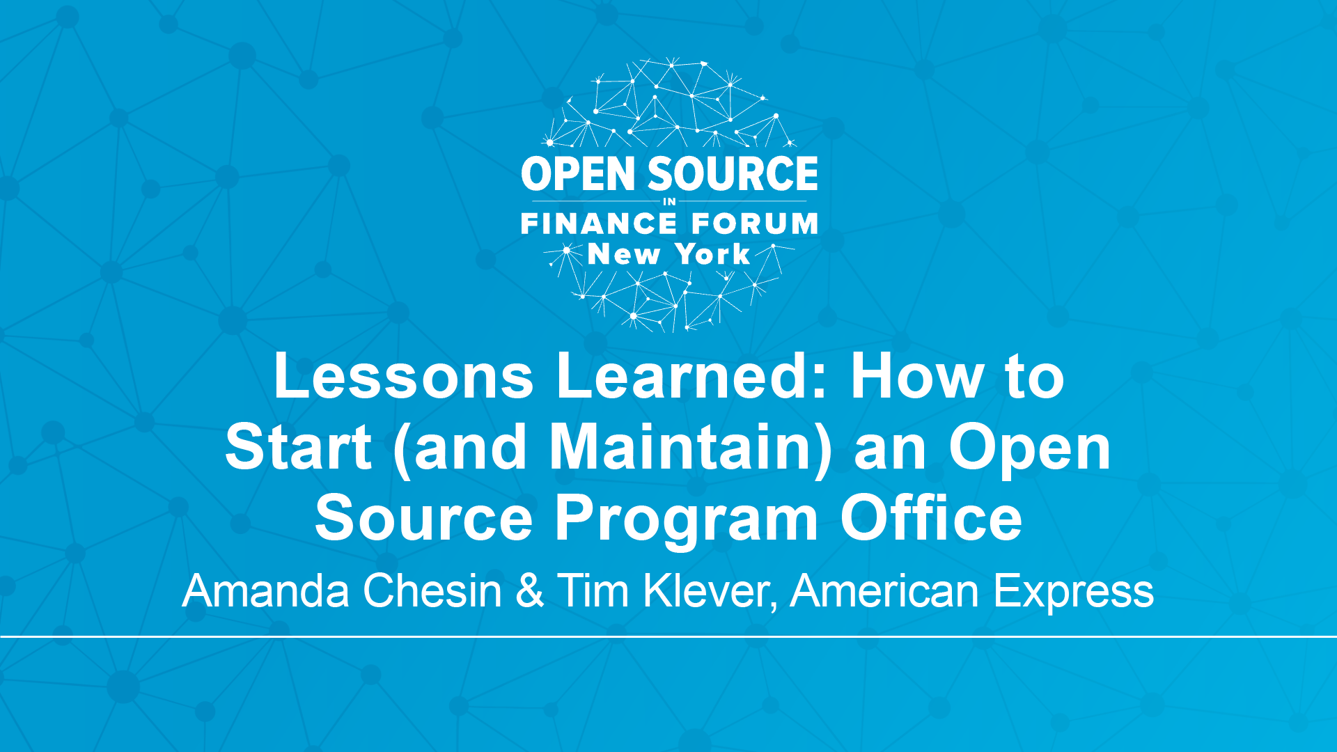 Lessons Learned: How to Start (& Maintain) an OSPO –  Amanda Chesin & Tim Klever
