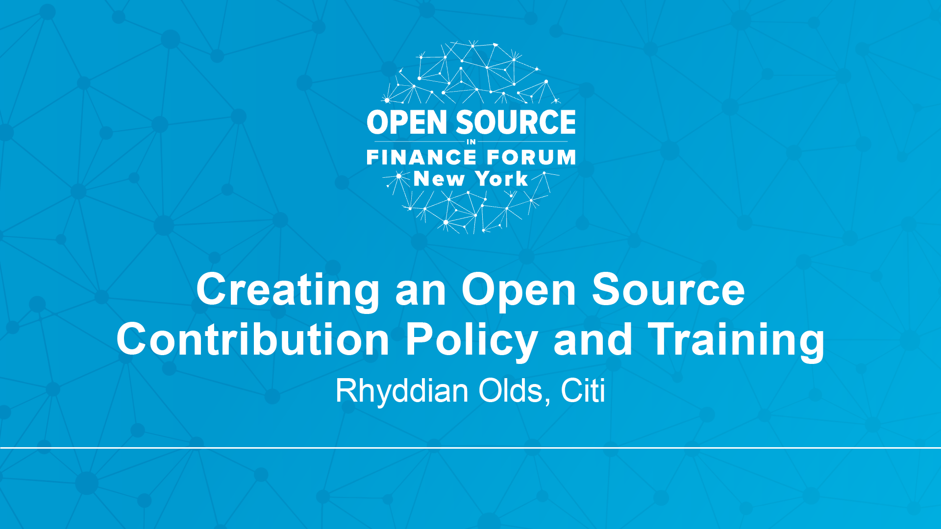 Creating an Open Source Contribution Policy and Training - Rhyddian Olds, Citi
