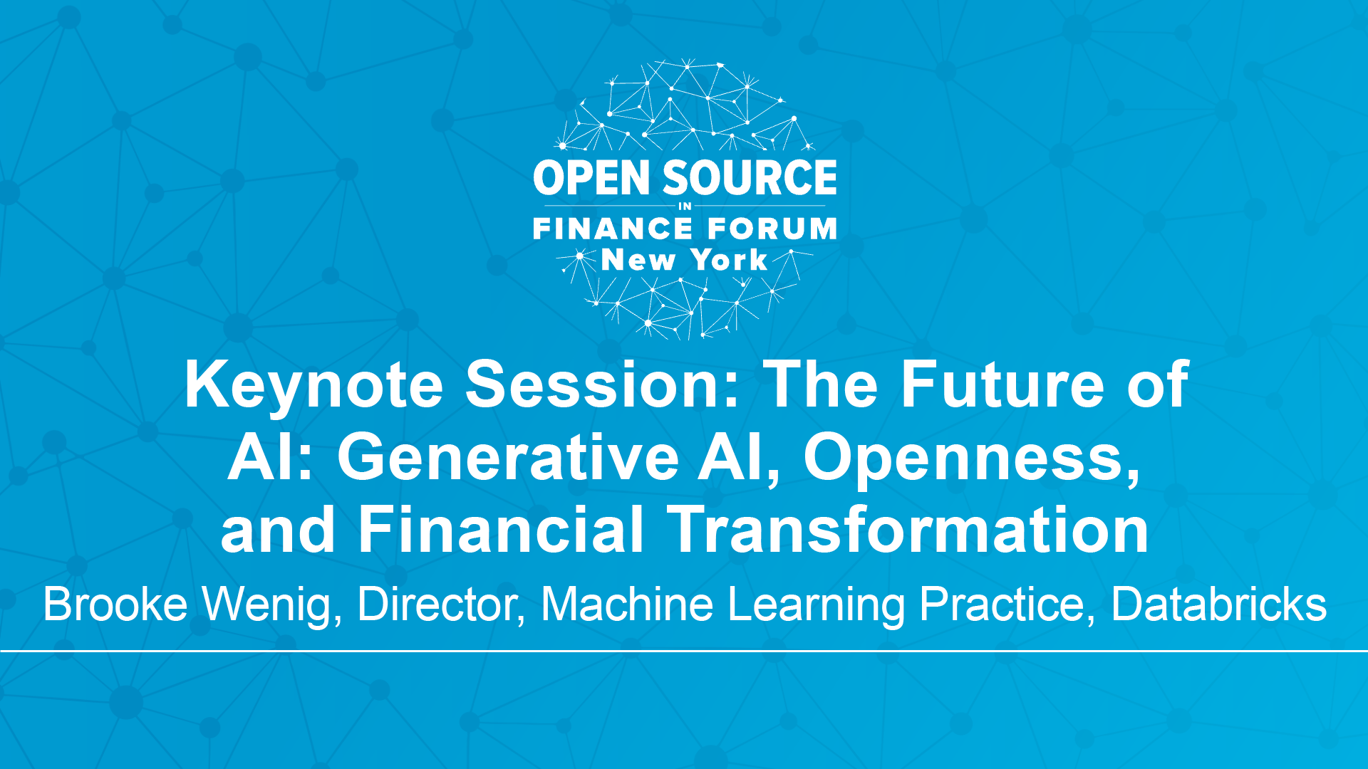 Keynote Session: The Future of AI: Generative AI, Openness, and Financial Transformation