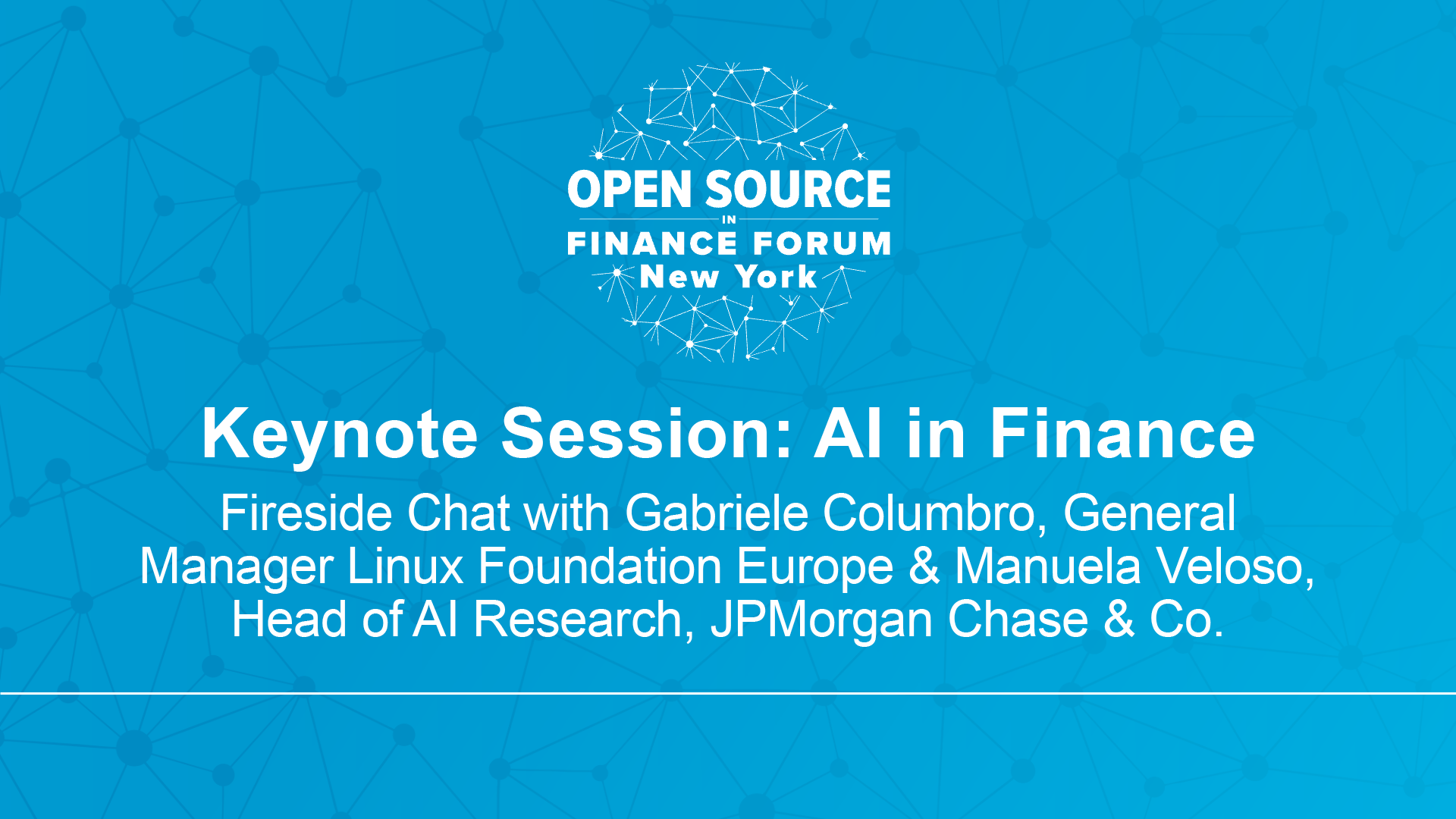 Keynote Session: AI in Finance Fireside Chat with Gabriele Columbro & Manuela Veloso