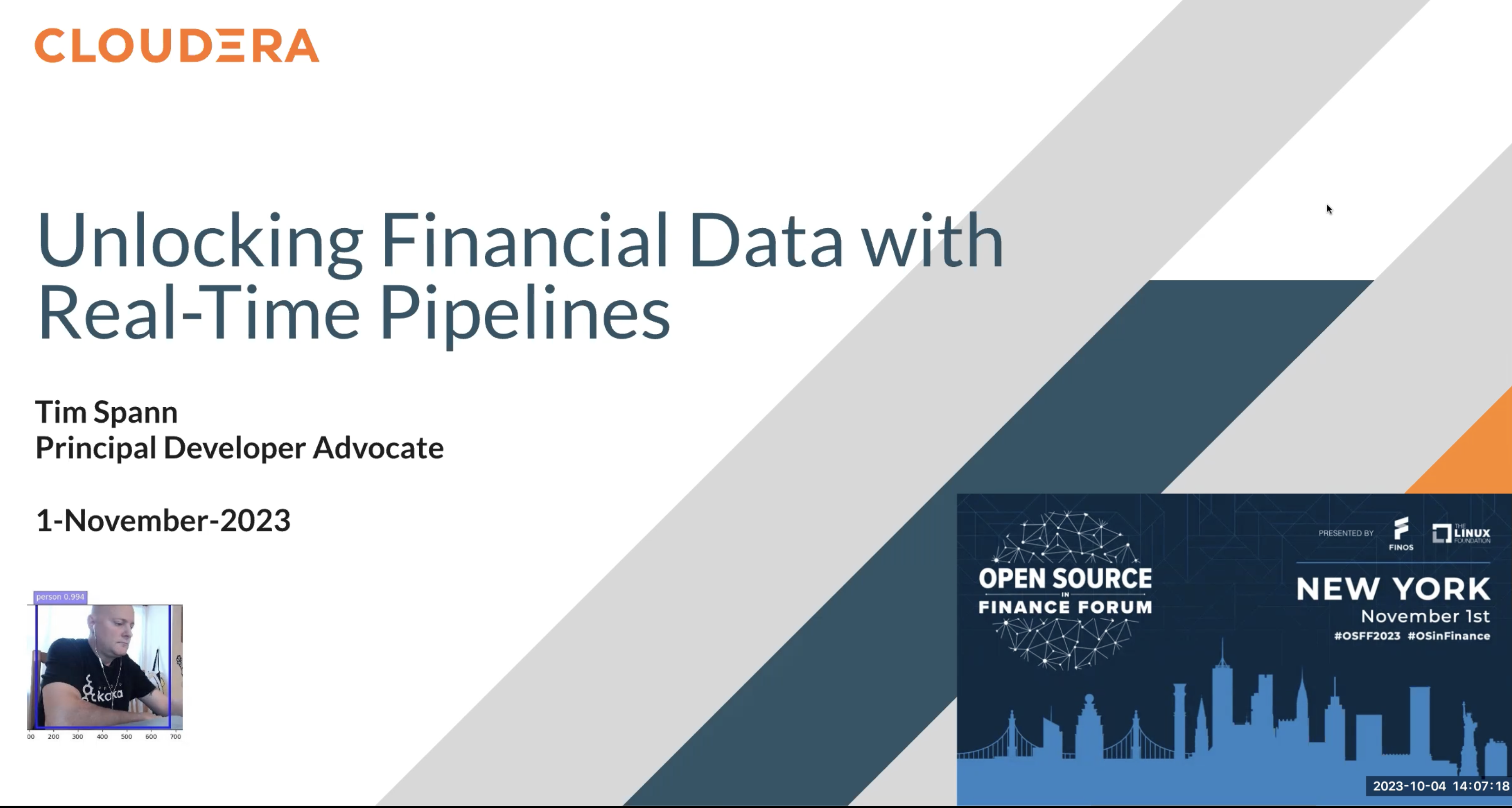Unlocking Financial Data with Real-Time Pipelines – Tim Spann, Cloudera