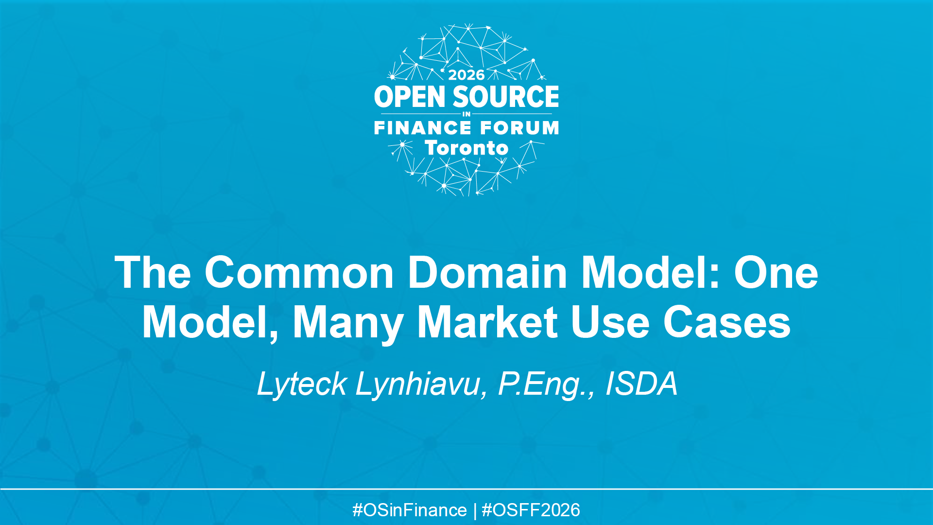 The Common Domain Model: One Model, Many Market Use Cases