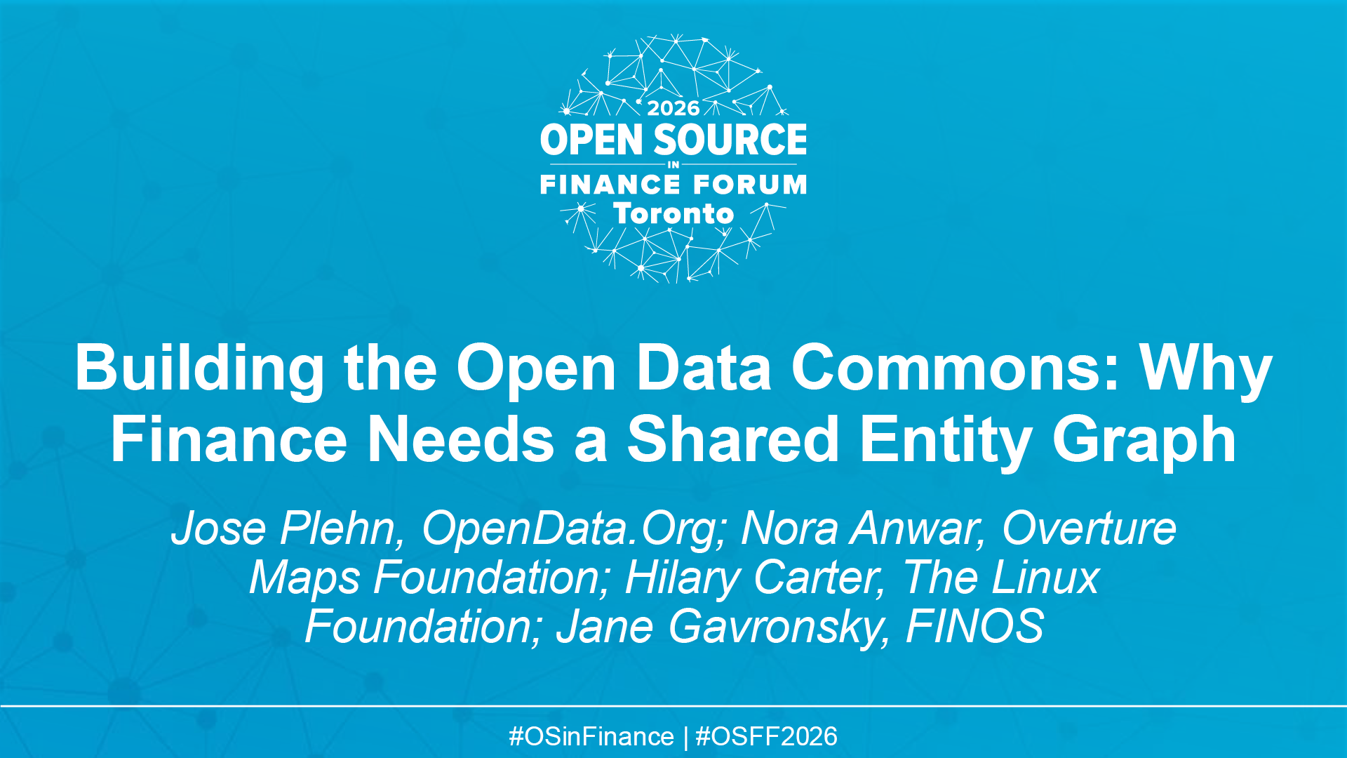 Building the Open Data Commons: Why Finance Needs a Shared Entity Graph