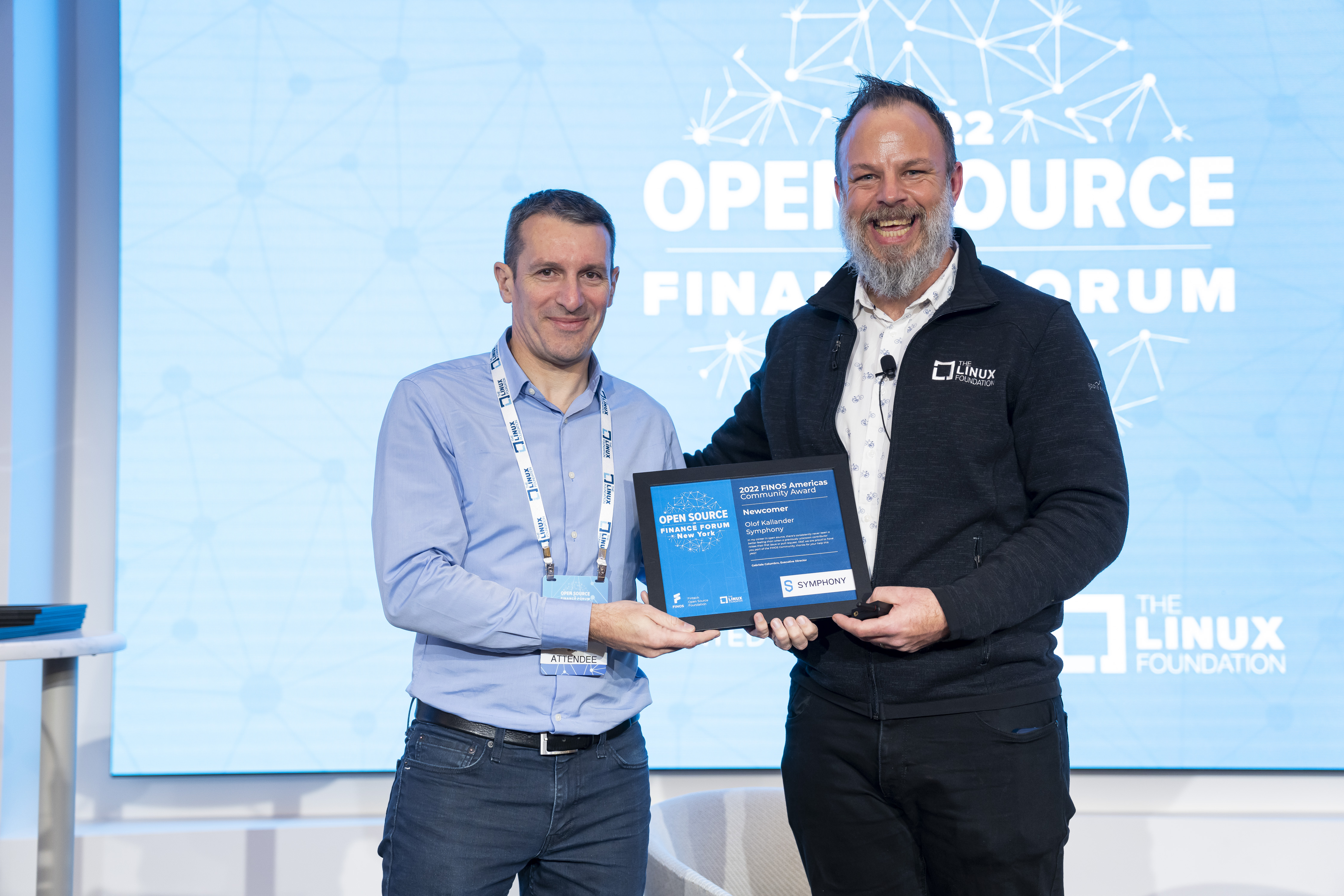 Newcomer Award - Olof Kallander of Symphony