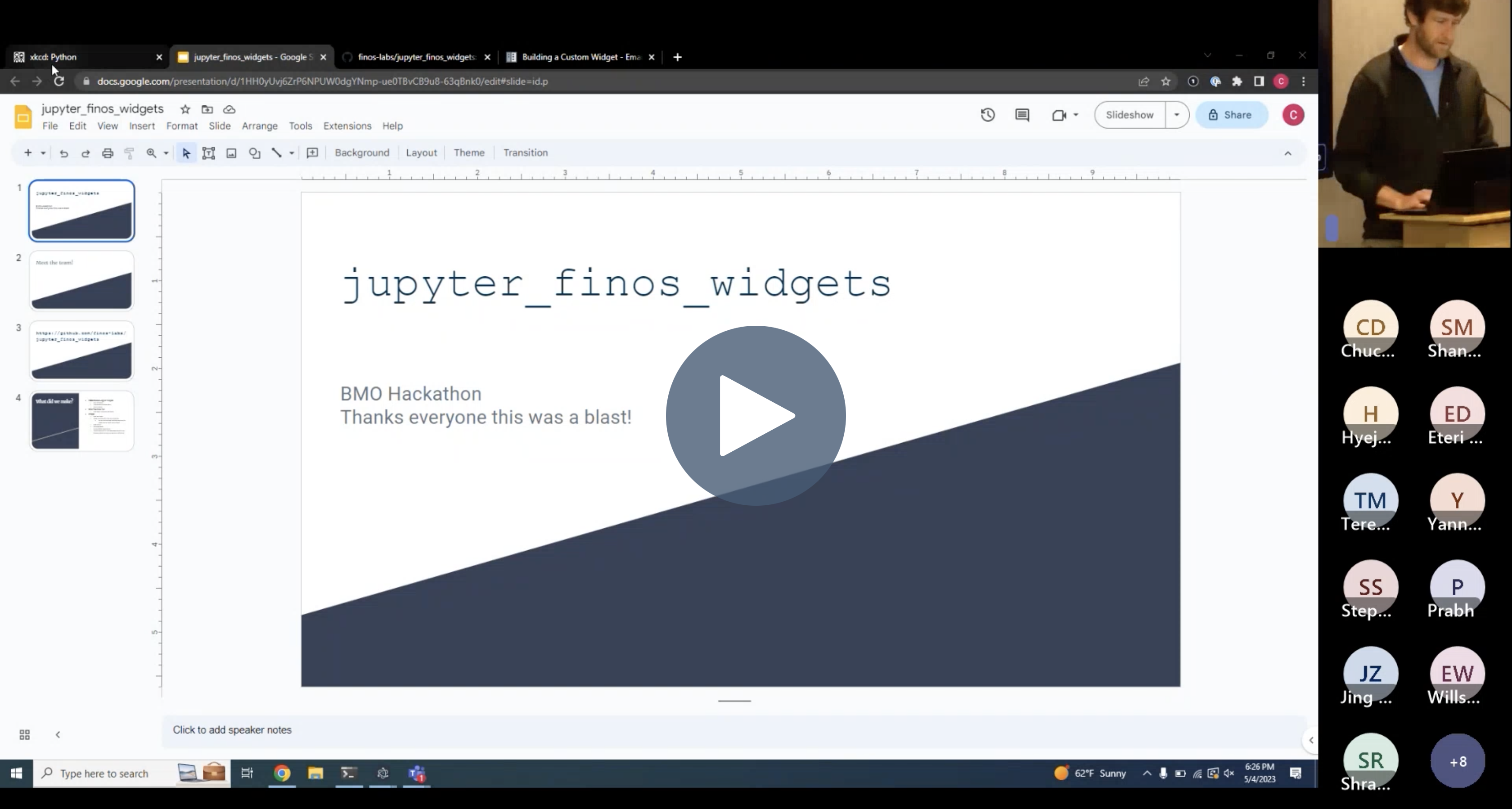 Jupyter Notebook with FDC3 integration - Chuck Danielsson (Adaptive)