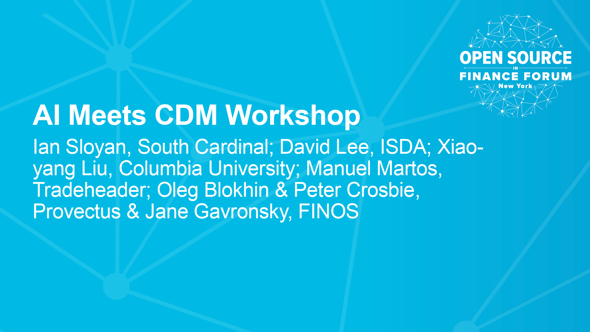 AI Meets CDM Workshop (OSFF NYC 2024)