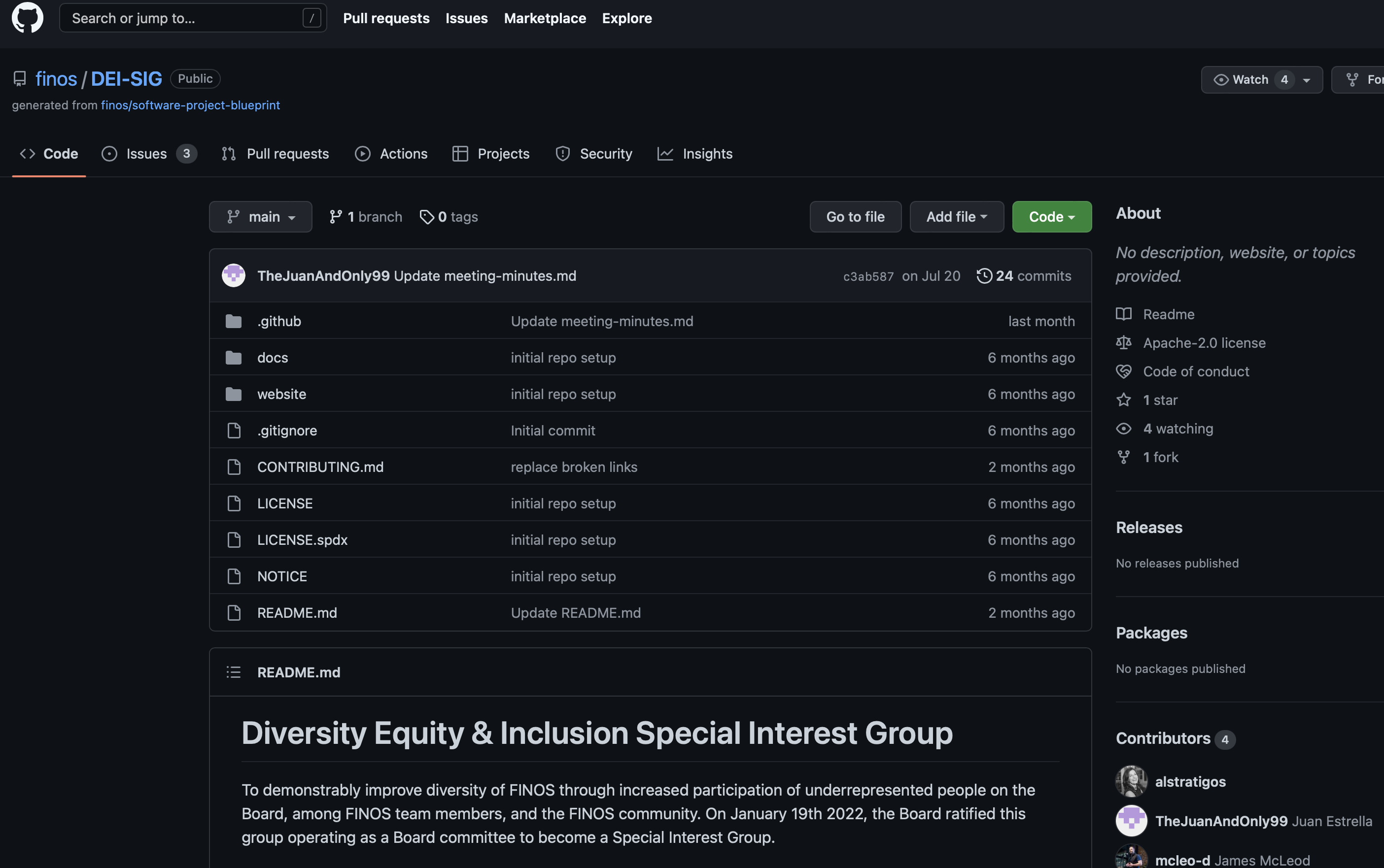 DEI SIG GitHub