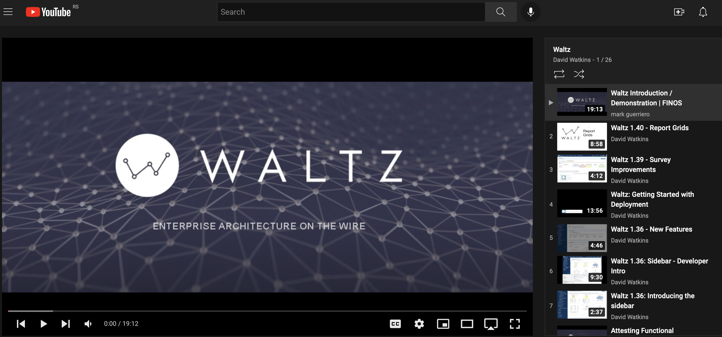 Waltz Youtube Channel Playlist
